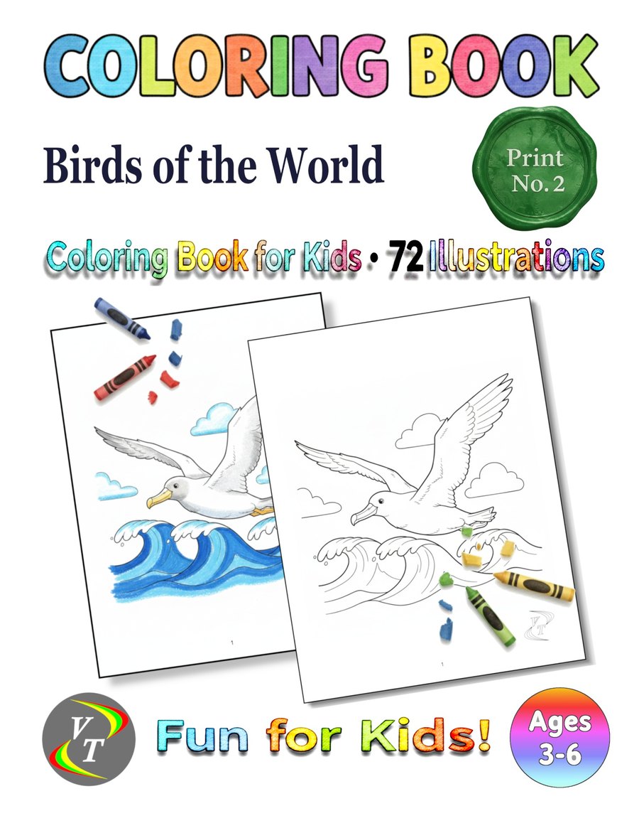 Birds of the World Coloring Book for Kids — Book 2 cover