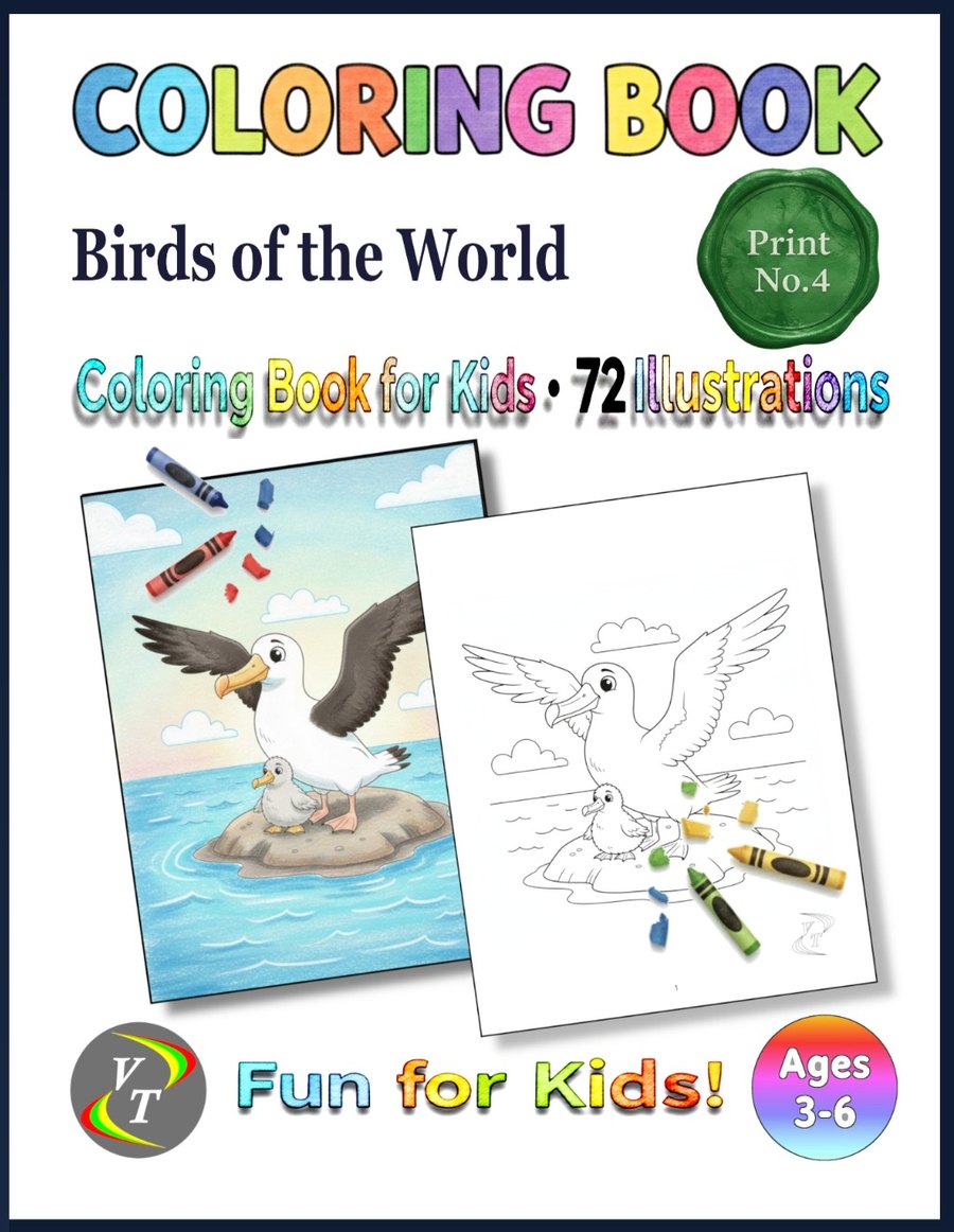 Birds of the World Coloring Book for Kids — Book 4 cover